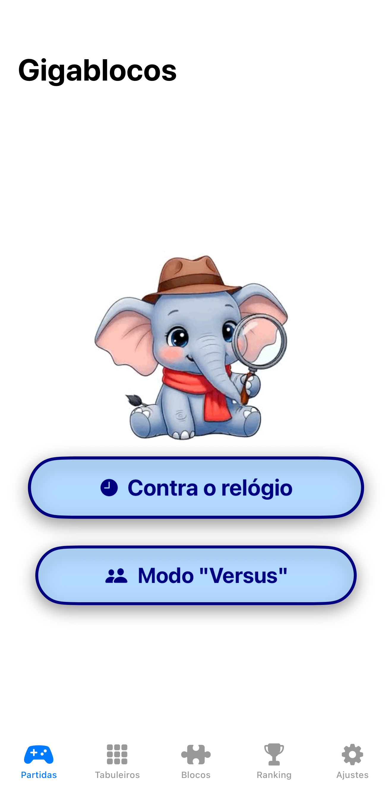 Tela 1 do aplicativo Gigablocos